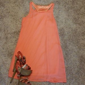 Coral bow dress